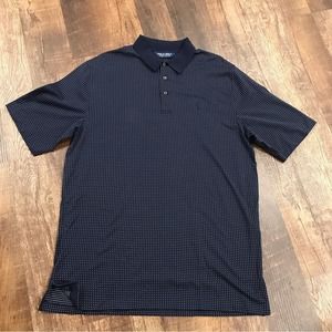 Polo Golf Ralph Lauren Polo Mens Large Polka Dot Pima Cotton Navy White